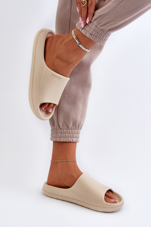 Jednoduché Dámske papuče Big Star NN274A040 béžová