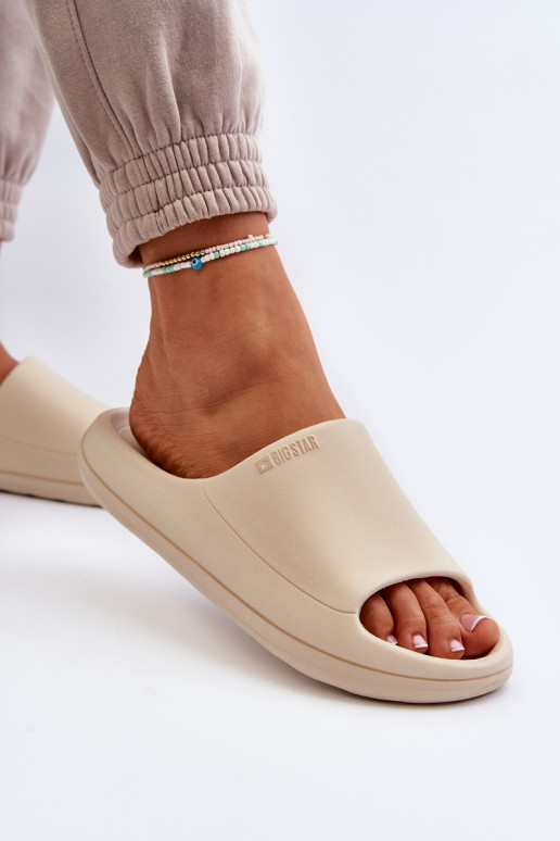 Jednoduché Dámske papuče Big Star NN274A040 béžová