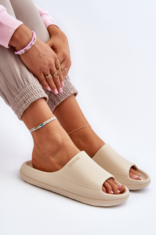 Jednoduché Dámske papuče Big Star NN274A040 béžová