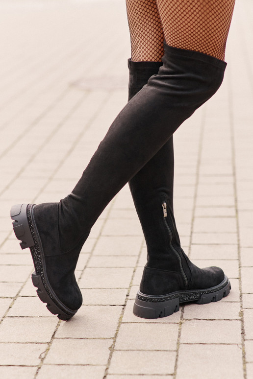 Dámske nadkolenné čižmy z eko semišu... Dámske nadkolenné čižmy z eko semišu...