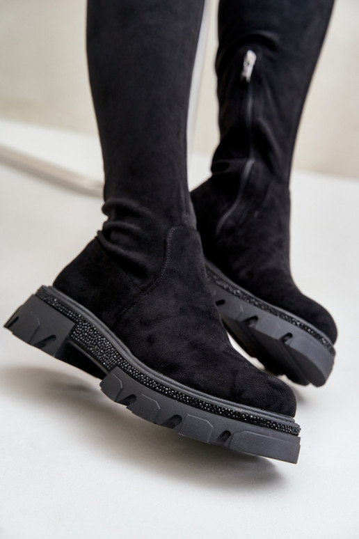 Dámske nadkolenné čižmy z eko semišu... Dámske nadkolenné čižmy z eko semišu...