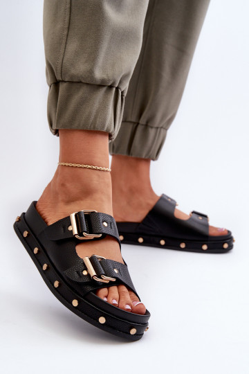 Dámske papuče s platformou Big Star NN27402 čierna