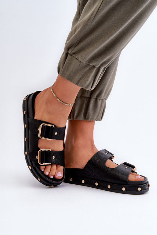 Dámske papuče s platformou Big Star NN27402 čierna