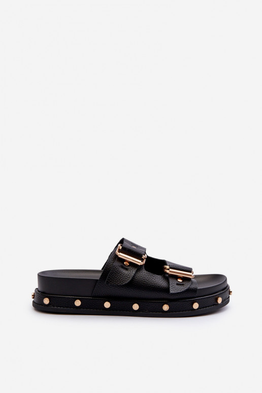 Dámske papuče s platformou Big Star NN27402 čierna