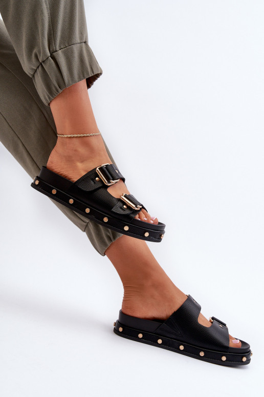 Dámske papuče s platformou Big Star NN27402 čierna