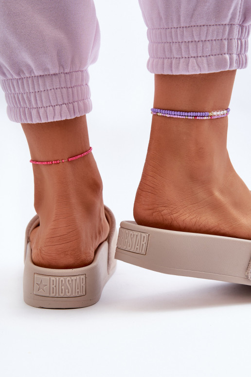 Dámske Papuče s platformou zo semišu Big Star NN274A671 béžová Dámske Papuče s platformou zo semišu Big Star NN274A671 béžová