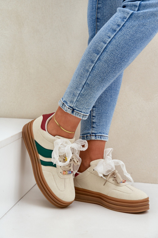 Tenisky model obuvi Dámske Z Przypinkami béžová Jariana Tenisky model obuvi Dámske Z Przypinkami béžová Jariana