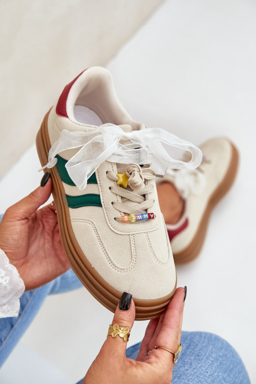 Tenisky model obuvi Dámske Z Przypinkami béžová Jariana Tenisky model obuvi Dámske Z Przypinkami béžová Jariana