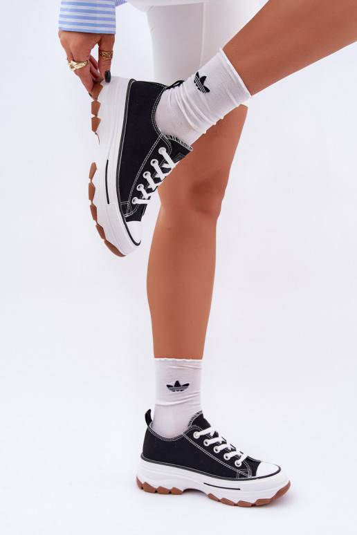 Nízka Bežná obuv s platformou čierna AradInin