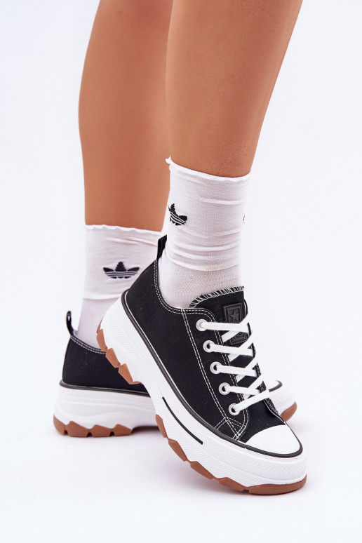 Nízka Bežná obuv s platformou čierna AradInin