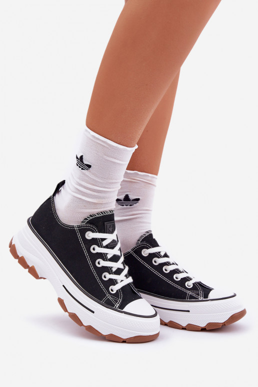 Nízka Bežná obuv s platformou čierna AradInin