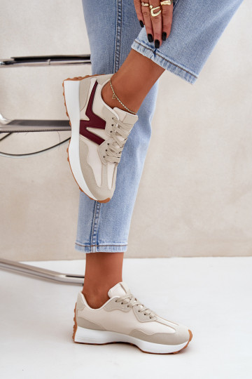 tenisky Tenisky model obuvi Dámske béžová-bordová Britma