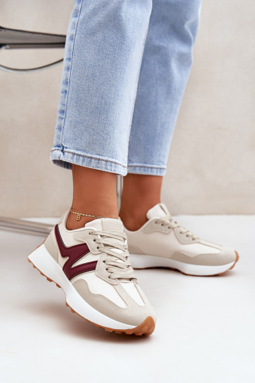 tenisky Tenisky model obuvi Dámske béžová-bordová Britma 2