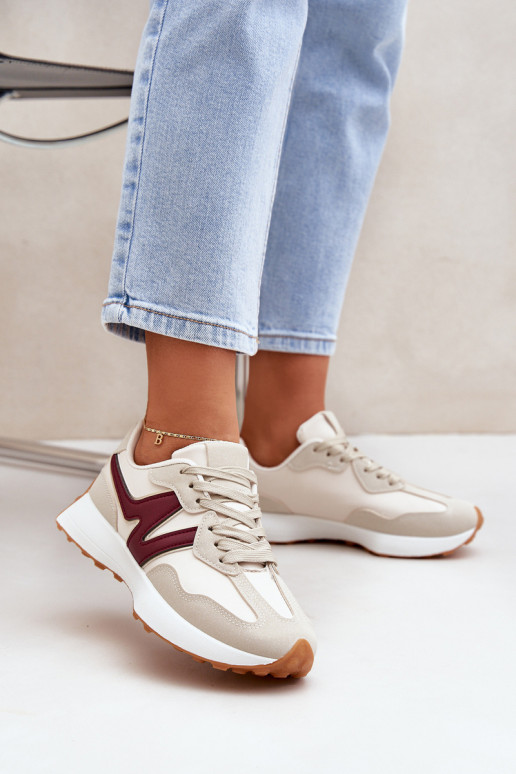 tenisky Tenisky model obuvi Dámske béžová-bordová Britma