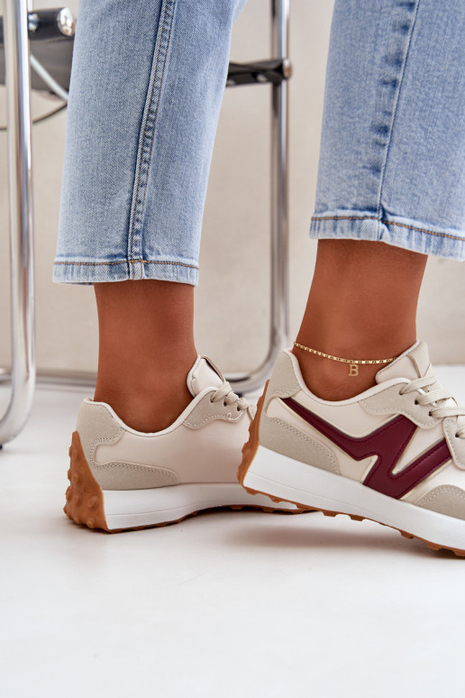 tenisky Tenisky model obuvi Dámske béžová-bordová Britma