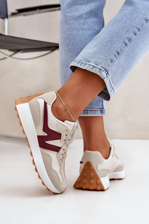 tenisky Tenisky model obuvi Dámske béžová-bordová Britma