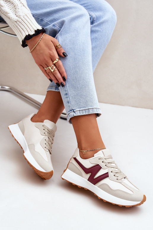 tenisky Tenisky model obuvi Dámske béžová-bordová Britma