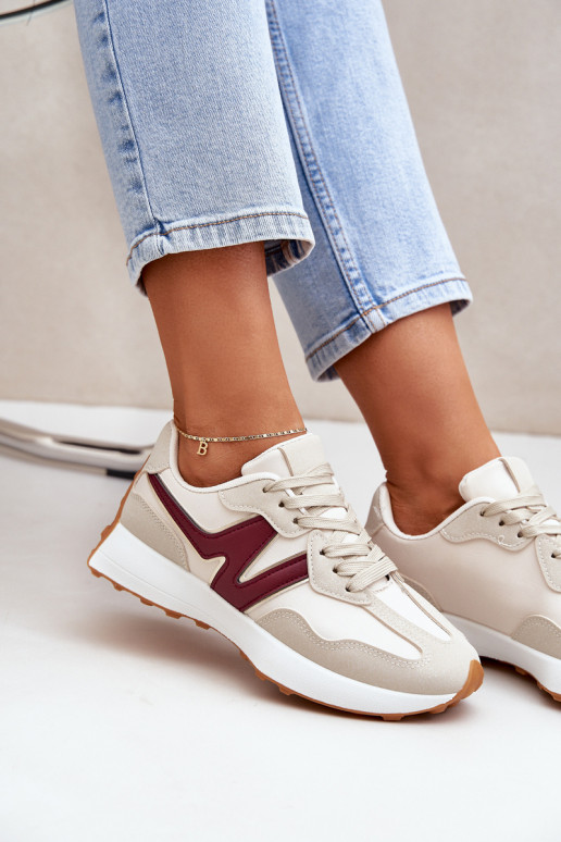 tenisky Tenisky model obuvi Dámske béžová-bordová Britma