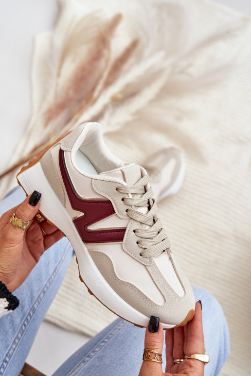 tenisky Tenisky model obuvi Dámske béžová-bordová Britma