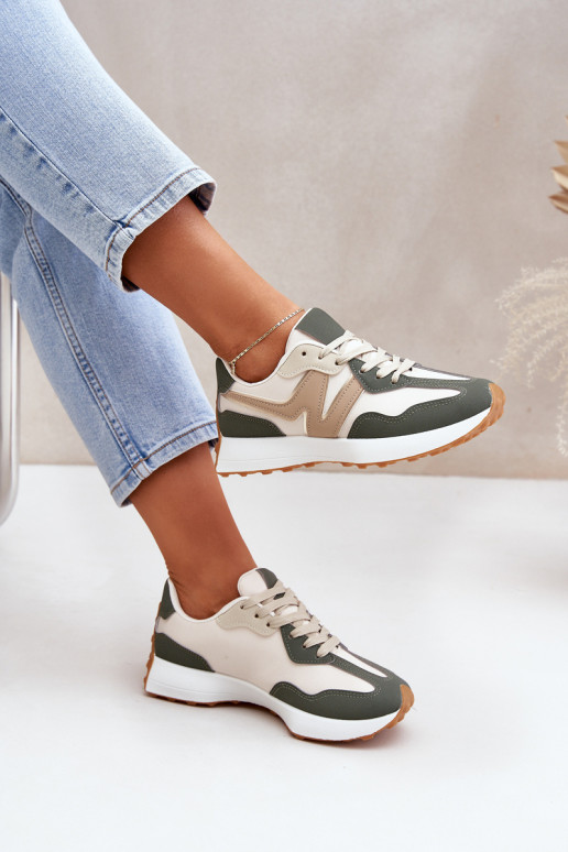 tenisky Tenisky model obuvi Dámske béžová-zelená farba Britma