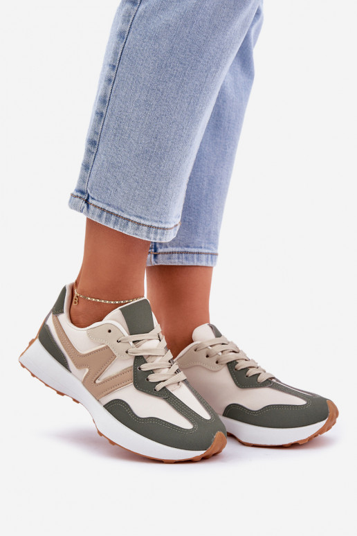 tenisky Tenisky model obuvi Dámske béžová-zelená farba Britma