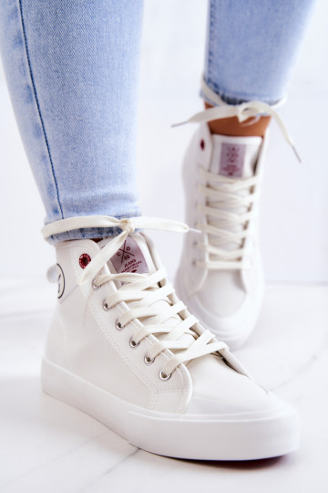 Dámske ležérne topánky s čižmami Cross Jeans JJ2R4056C biela farba 2