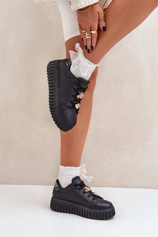 Tenisky model obuvi Dámske Z Przypinkami čierna Grelesi