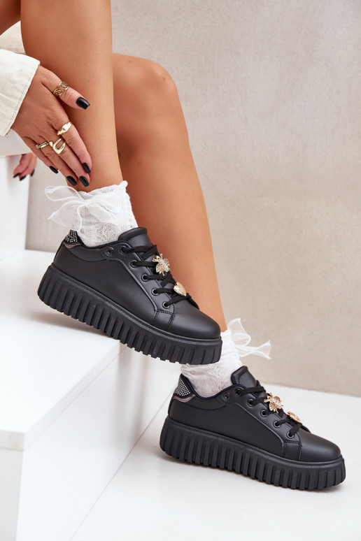 Tenisky model obuvi Dámske Z Przypinkami čierna Grelesi