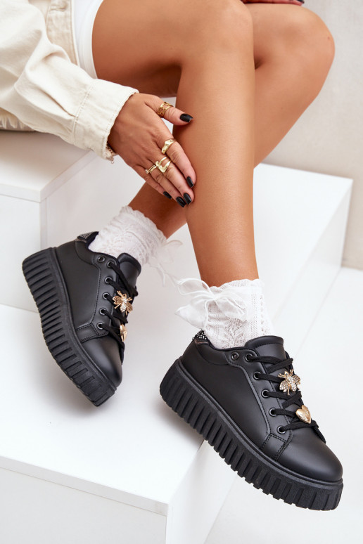 Tenisky model obuvi Dámske Z Przypinkami čierna Grelesi