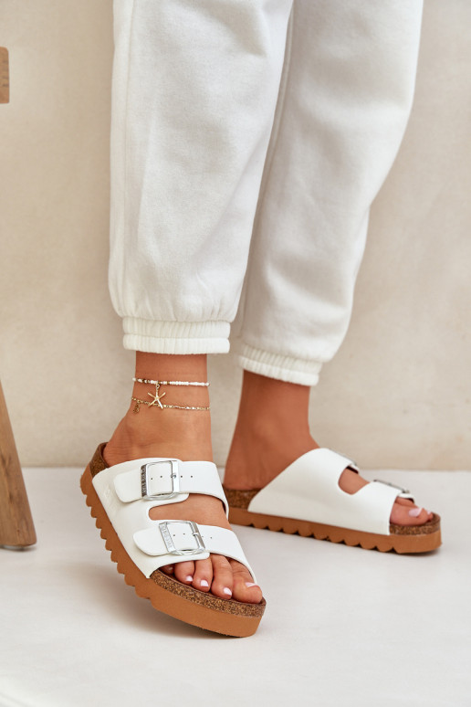 Klasický model Dámske Papuče Big Star LL274480 biela farba