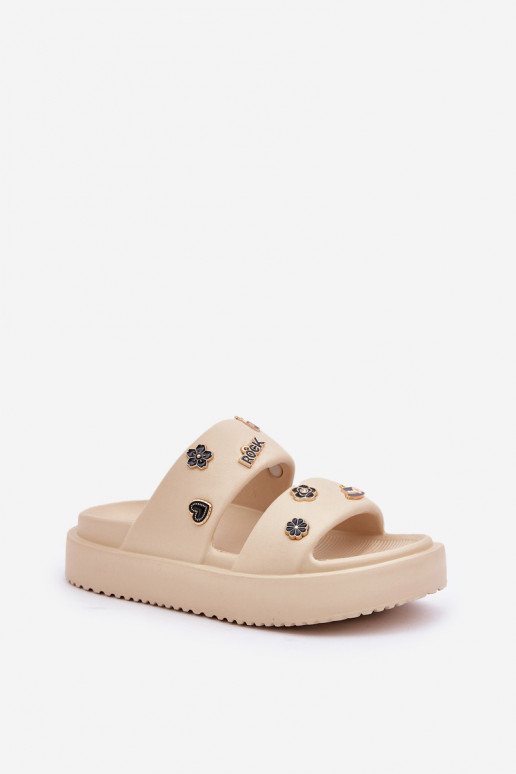 Ľahké papuče Dámske papuče Z Przypinkami béžová Ravanala Ľahké papuče Dámske papuče Z Przypinkami béžová Ravanala