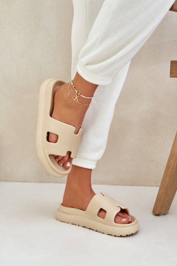 Ľahké papuče Papuče S výrezmi béžová Neladith