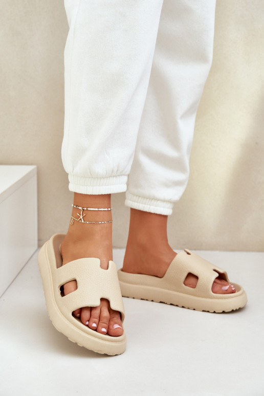 Ľahké papuče Papuče S výrezmi béžová Neladith Ľahké papuče Papuče S výrezmi béžová Neladith