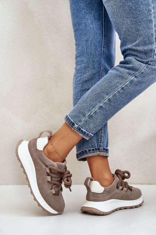 Semišové tenisky béžové