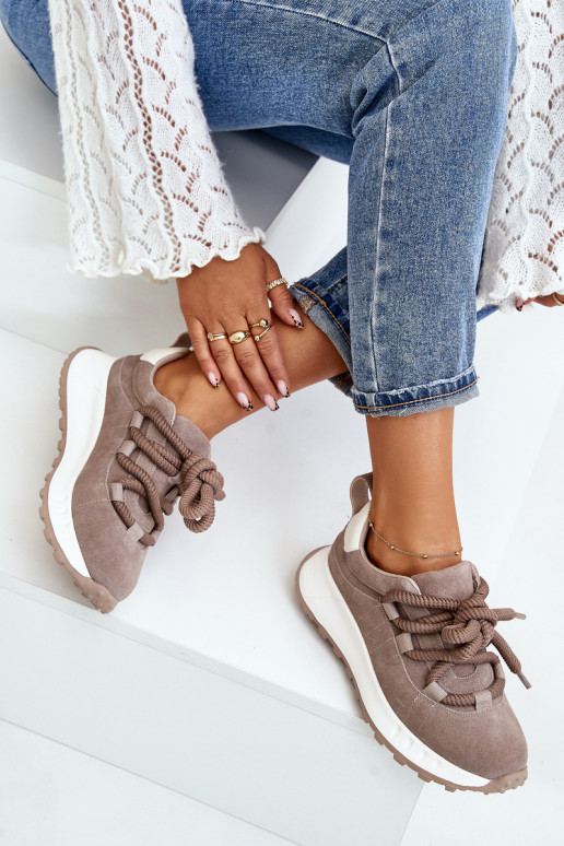 Semišové tenisky béžové