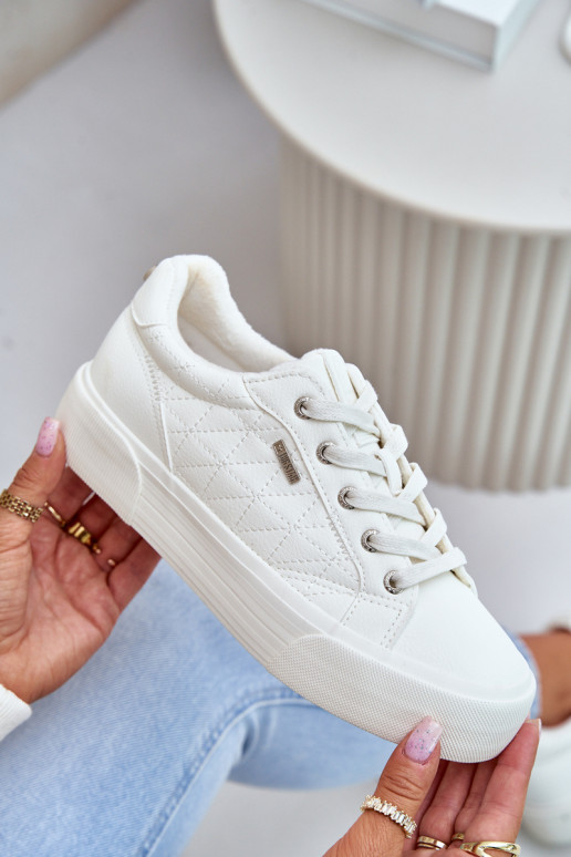 Big Star biele platformové tenisky s... Big Star biele platformové tenisky s...