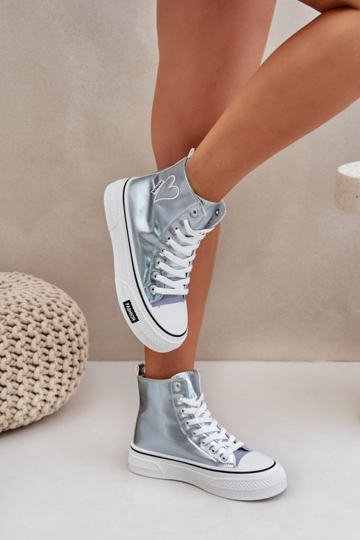 Kovové prevedenie ležérne topánky s čižmami Dámske So srdcom Modrá Sumehra