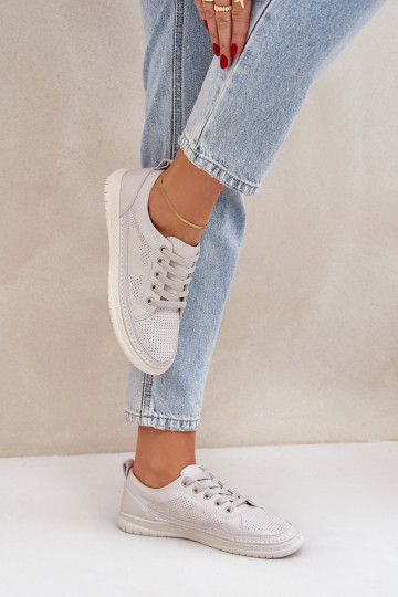 Tenisky z pravej kože sivá Cloesa