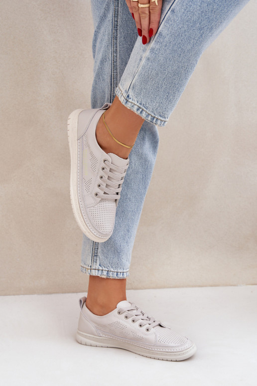 Tenisky z pravej kože sivá Cloesa