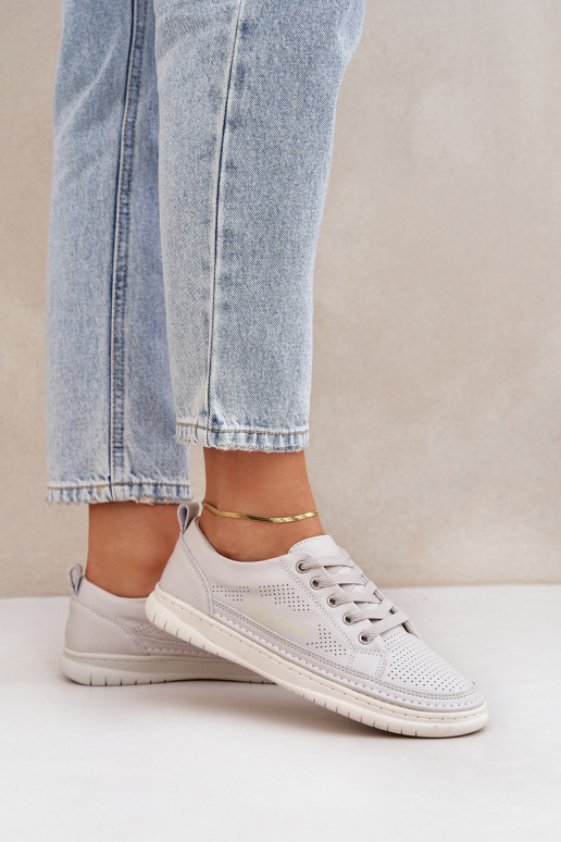 Tenisky z pravej kože sivá Cloesa