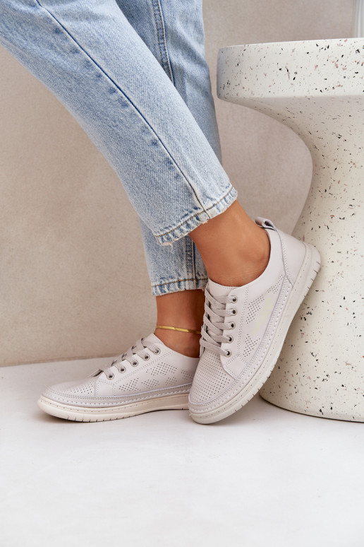 Tenisky z pravej kože sivá Cloesa