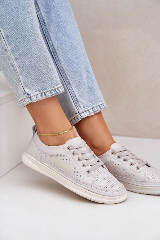 Tenisky z pravej kože sivá Cloesa