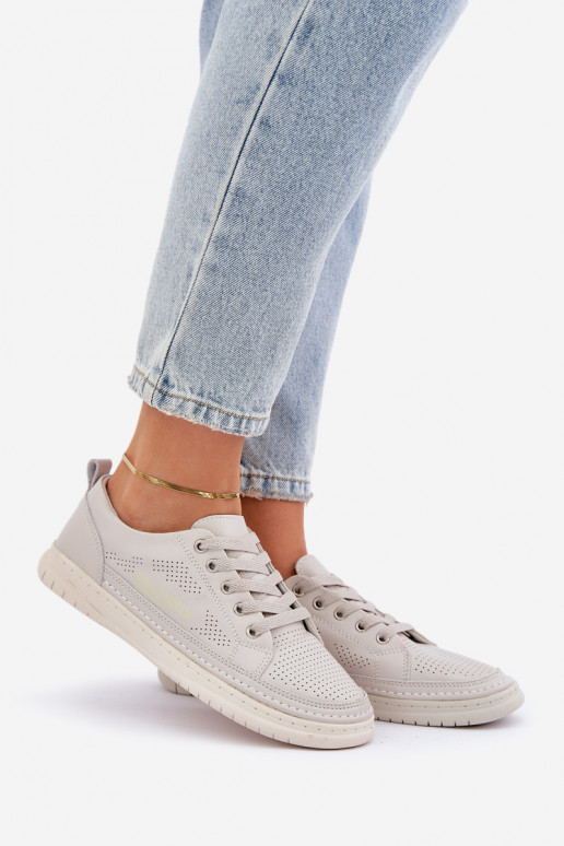 Tenisky z pravej kože sivá Cloesa