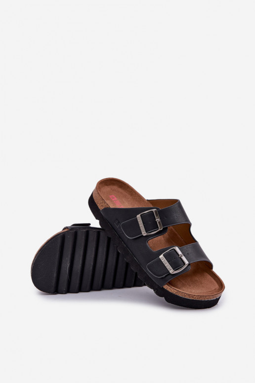 Ľahké pánske papuče s prackami z eko kože Big Star NN174531 čierna Ľahké pánske papuče s prackami z eko kože Big Star NN174531 čierna