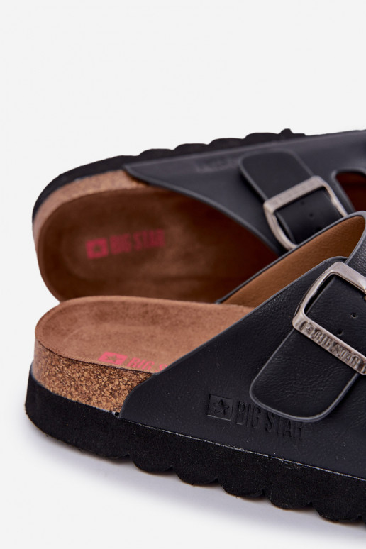 Ľahké pánske papuče s prackami z eko kože Big Star NN174531 čierna Ľahké pánske papuče s prackami z eko kože Big Star NN174531 čierna