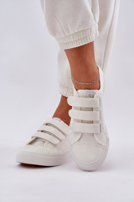 mládež ploché tenisky s lepiacimi spojkami biela farba Dilan mládež ploché tenisky s lepiacimi spojkami biela farba Dilan