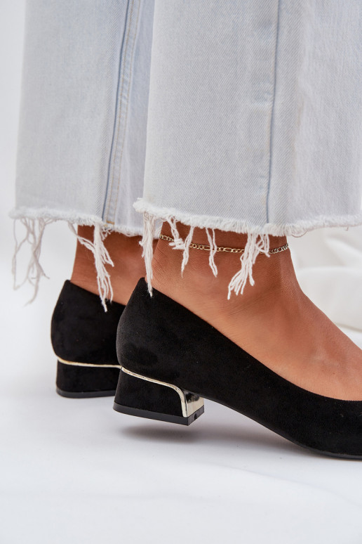 Topánky Zapnuté nízkom opätku I Szpiczastymi Noskami čierna Terilara