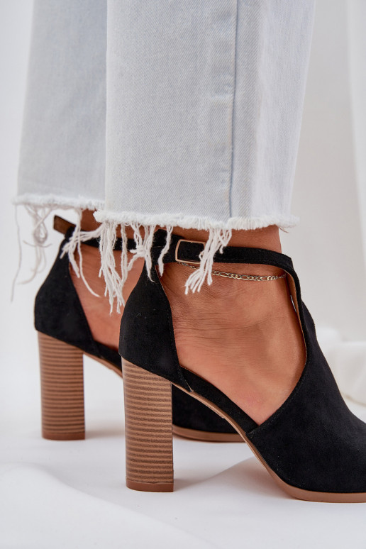 sandále s podpätkami Z z eko semišuu čierna Lanadriena