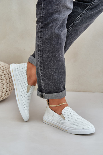 Trvalý model Eko Kožené Dámske Tenisky bežná obuv s nápisom slonovina Zalinne