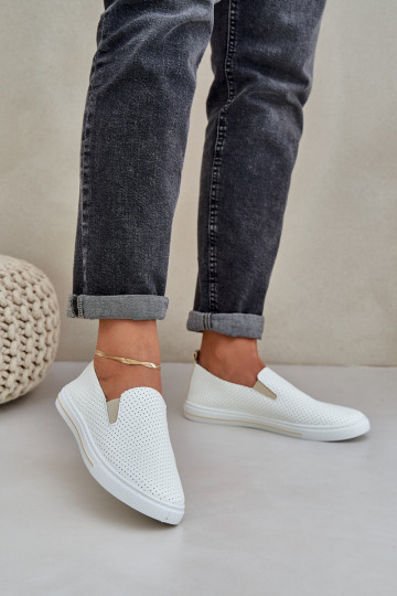 Trvalý model Eko Kožené Dámske Tenisky bežná obuv s nápisom slonovina Zalinne 2